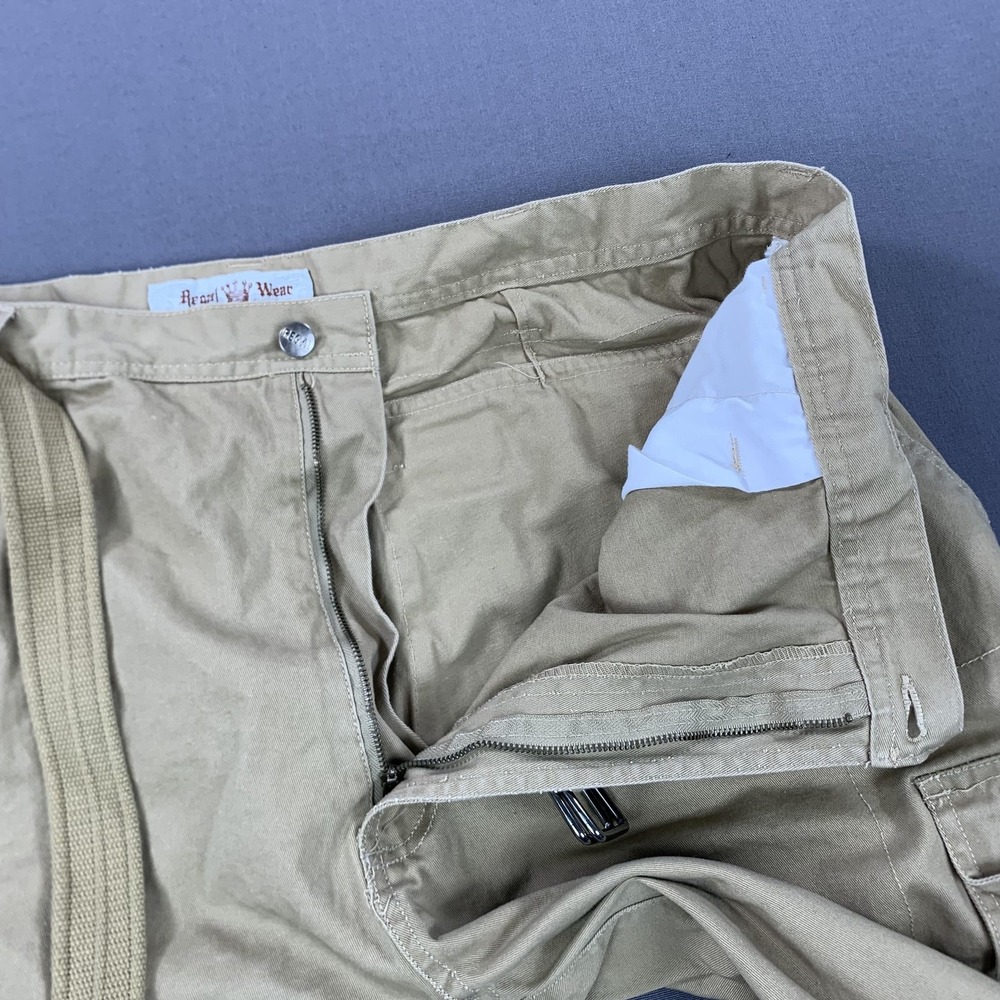 Regal Wear Cargo Shorts Mens 46 Khaki Belted Utility Pockets Y2K Baggy Hip Hop - Picture 11 of 16